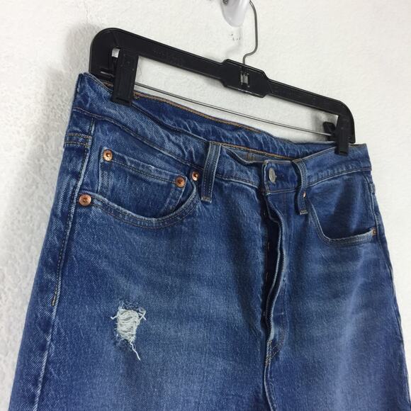 Levi’s 501 Skinny Distressed High Rise Button Fly Jeans Size 29 Denim - Picture 9 of 15